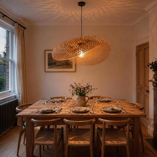 Lightsin Eco-Friendly Handmade Bamboo Pendant Light 60/80cm for Dining Room & Living Room Lightsin UK 