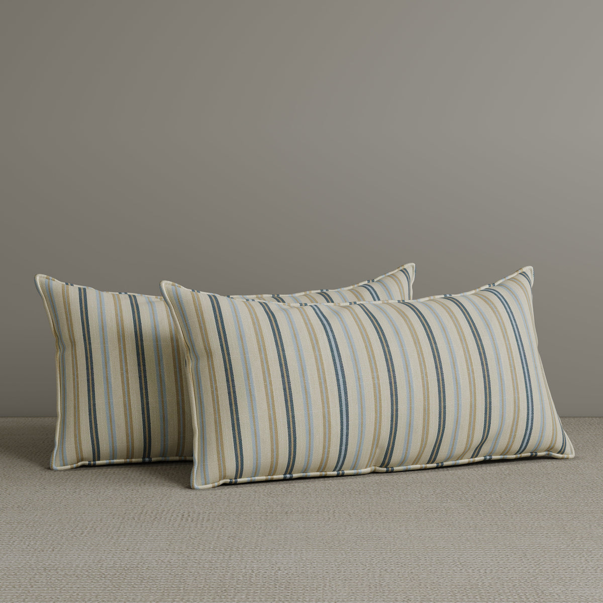 🎁 Exclusive Waist Cushion in Light Blue Striped Cotton Linen, 56*27*12 CM (100% off)