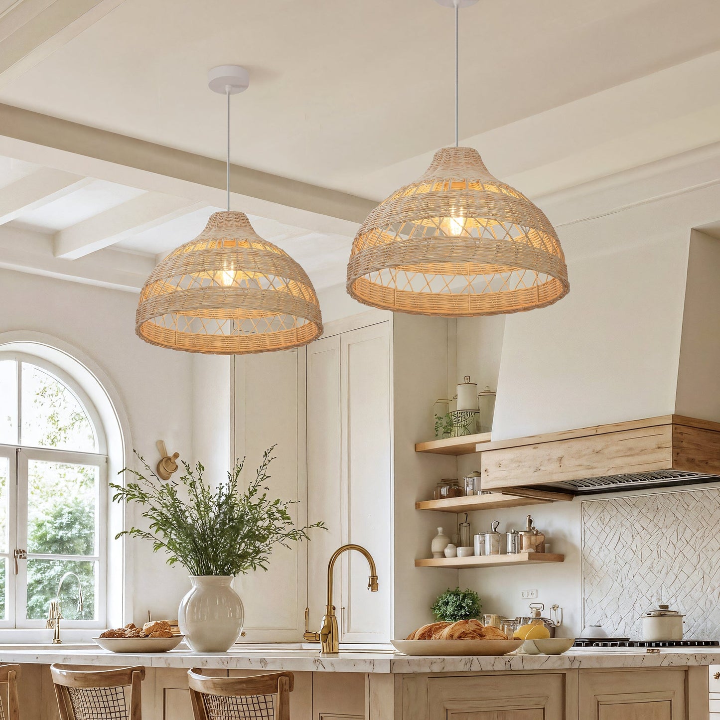 Lightsin Cella-Natural Rattan Pendant Light - Handwoven Ceiling Light, Durable & Rustic Lightsin UK 