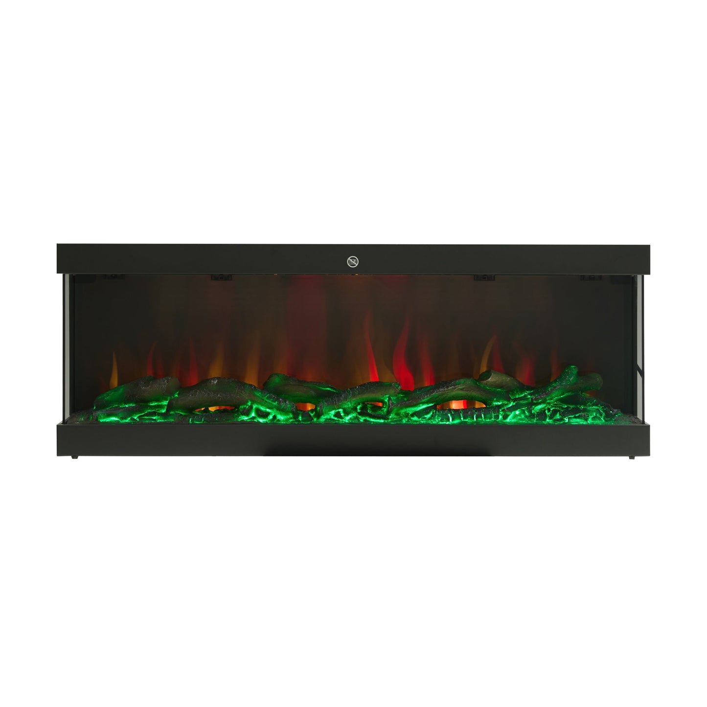 42/48/56/72inch 3-Sided Black/White Electric Fireplace with Remote Control, WiFi Function, Adjustable LED Flames and Heating Modes