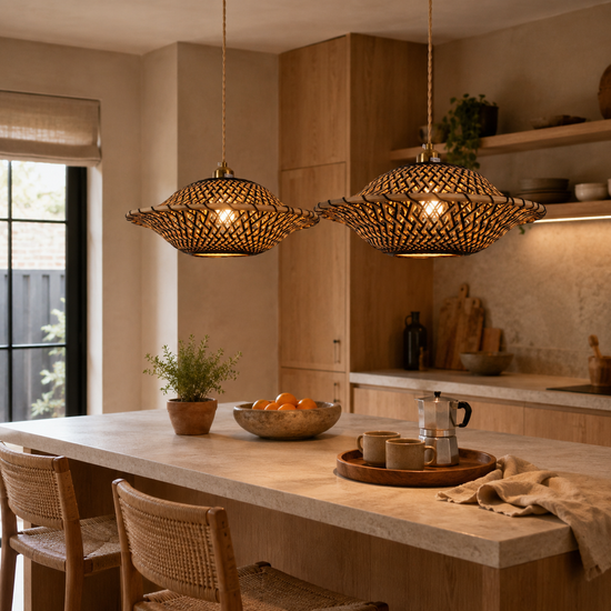Handcrafted Elegant Natural Black Bamboo Pendant Light