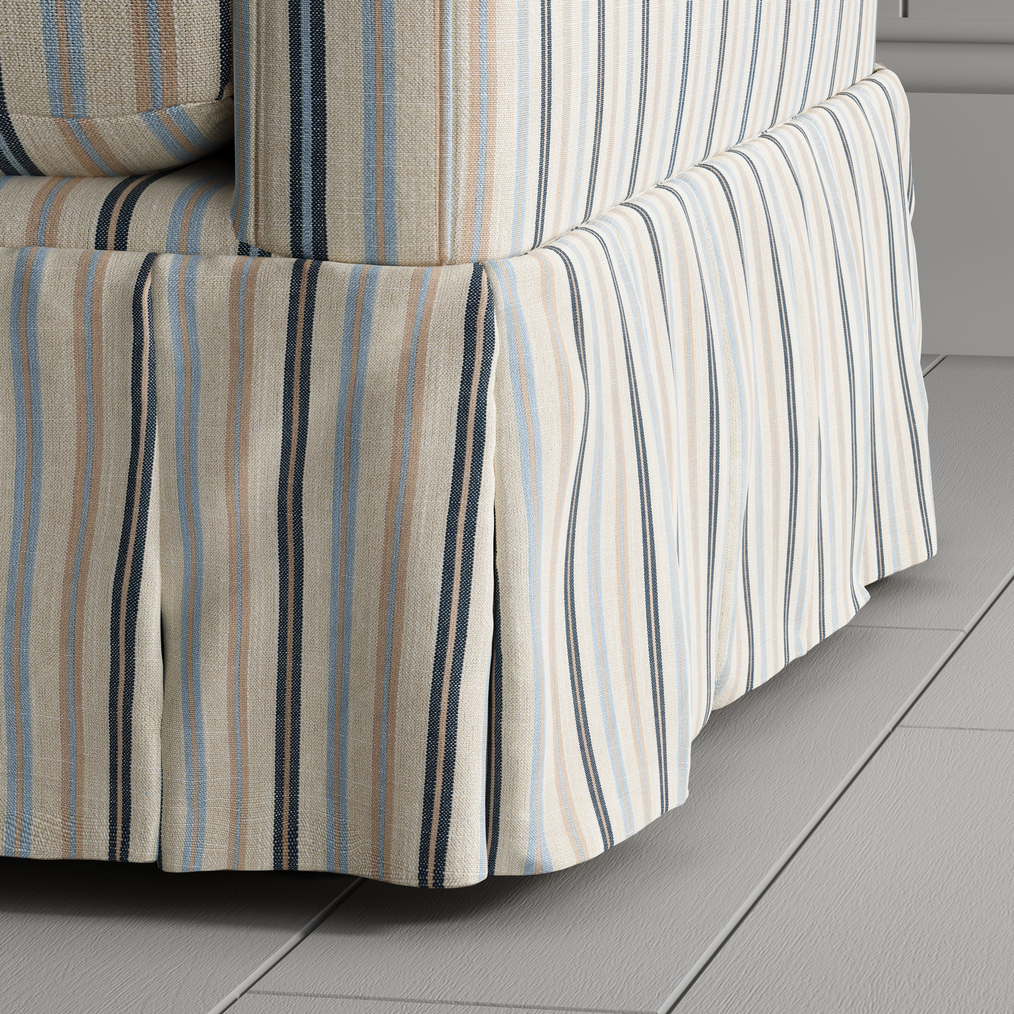 Country Check Sofa with Removable Skirted Covers