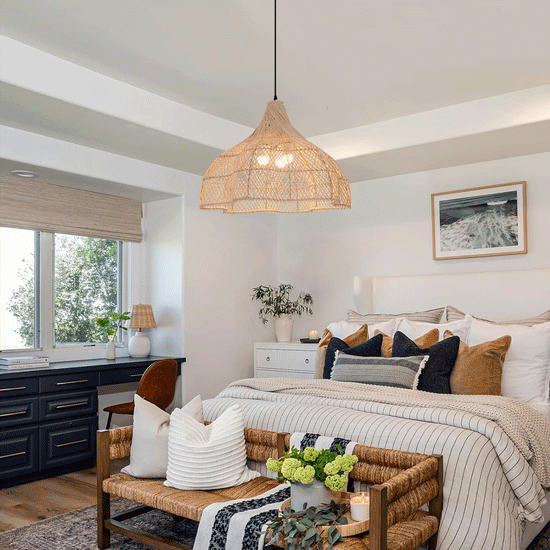 Living Nest UK Handcrafted Bamboo Rattan Pendant Light with Tranquil Umbrella Design Living Nest UK