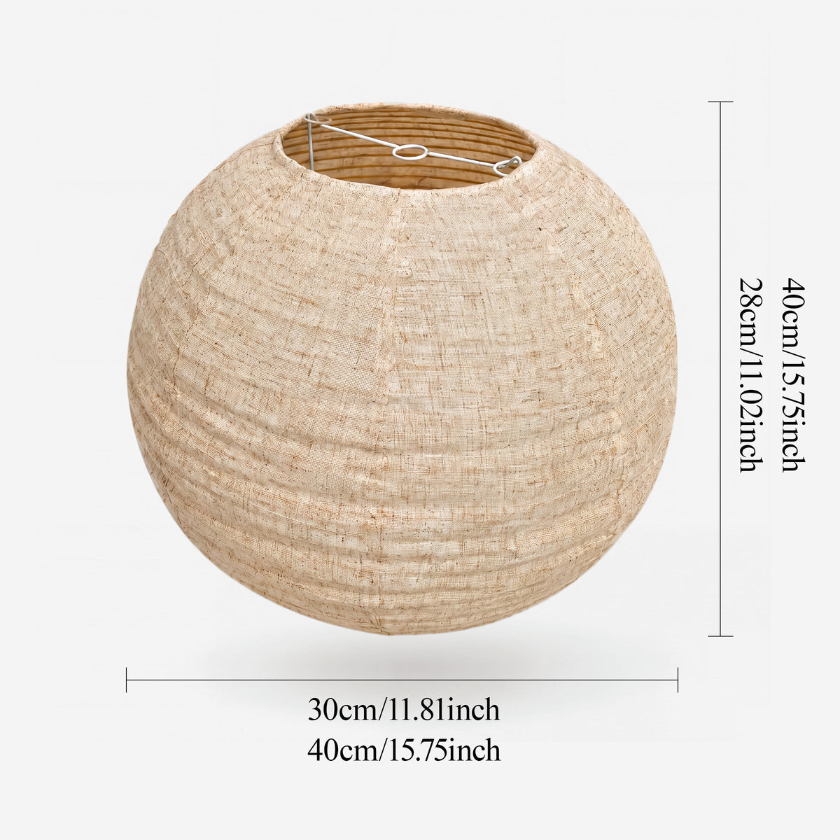 Wabi-Sabi Linen Spherical Pendant Light for Bedroom, Dining Room & Boho Interiors