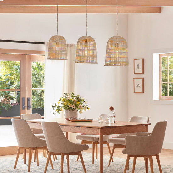 Living Nest UK Eco-Friendly Natural Woven Bamboo Pendant Light for Cozy Ambiance Living Nest UK