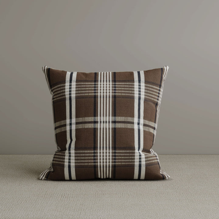 Cottonfy Square Exclusive Design Cushion in Brown Checkered Cotton Linen, 45*45CM Living and Home 