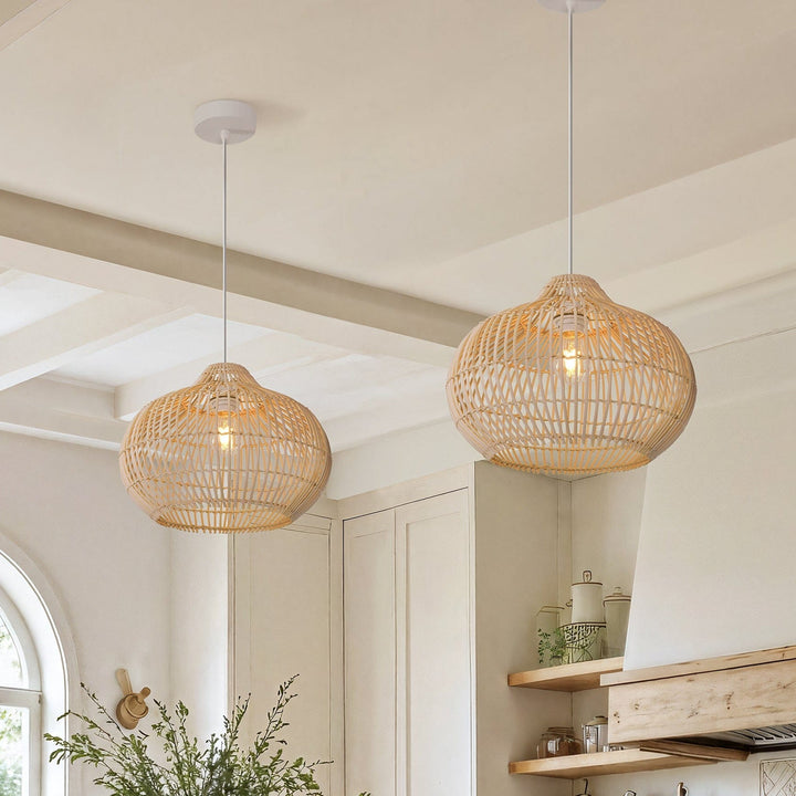 Lightsin Cella-Natural Bamboo Basket Shape Pendant Light Lightsin UK 2 Units 