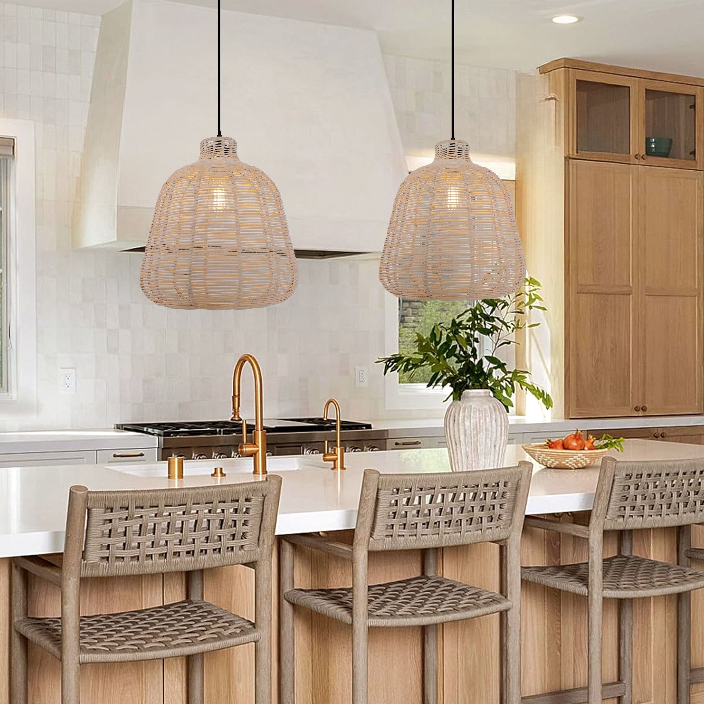 Living Nest UK Natural Rattan Woven Pendant Light for Warm Ambient Lighting Living Nest UK