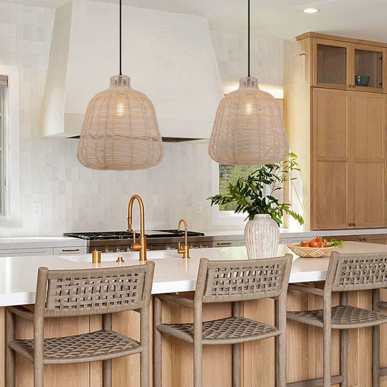 Living Nest UK Natural Rattan Woven Pendant Light for Warm Ambient Lighting Living Nest UK