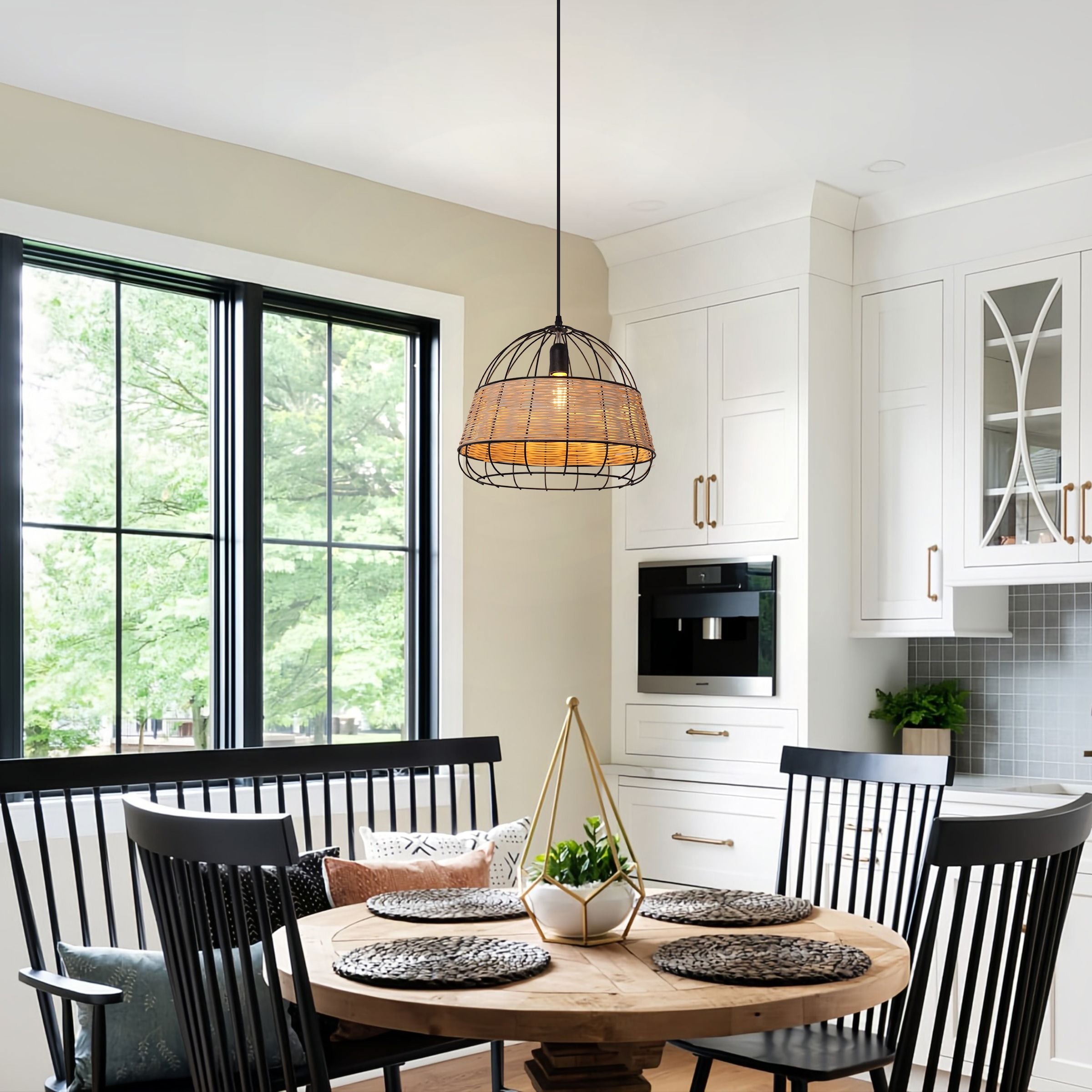 Lightsin Handcrafted Rattan Pendant Light with Iron Frame for Home D¨¦cor Lightsin UK 