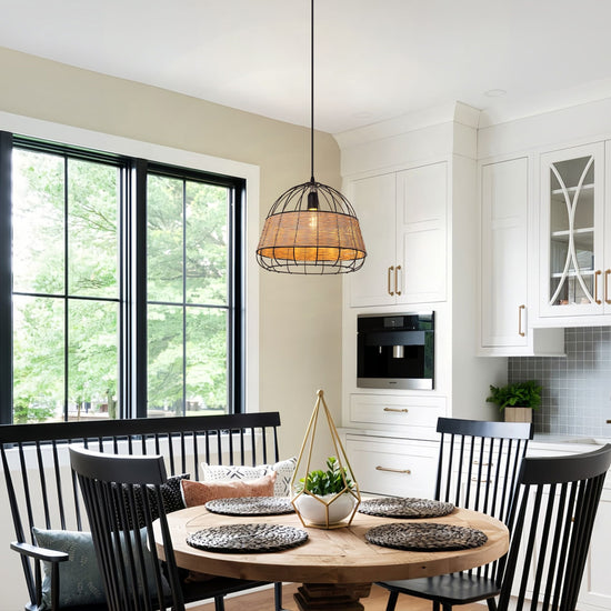 Lightsin Handcrafted Rattan Pendant Light with Iron Frame for Home D¨¦cor Lightsin UK 