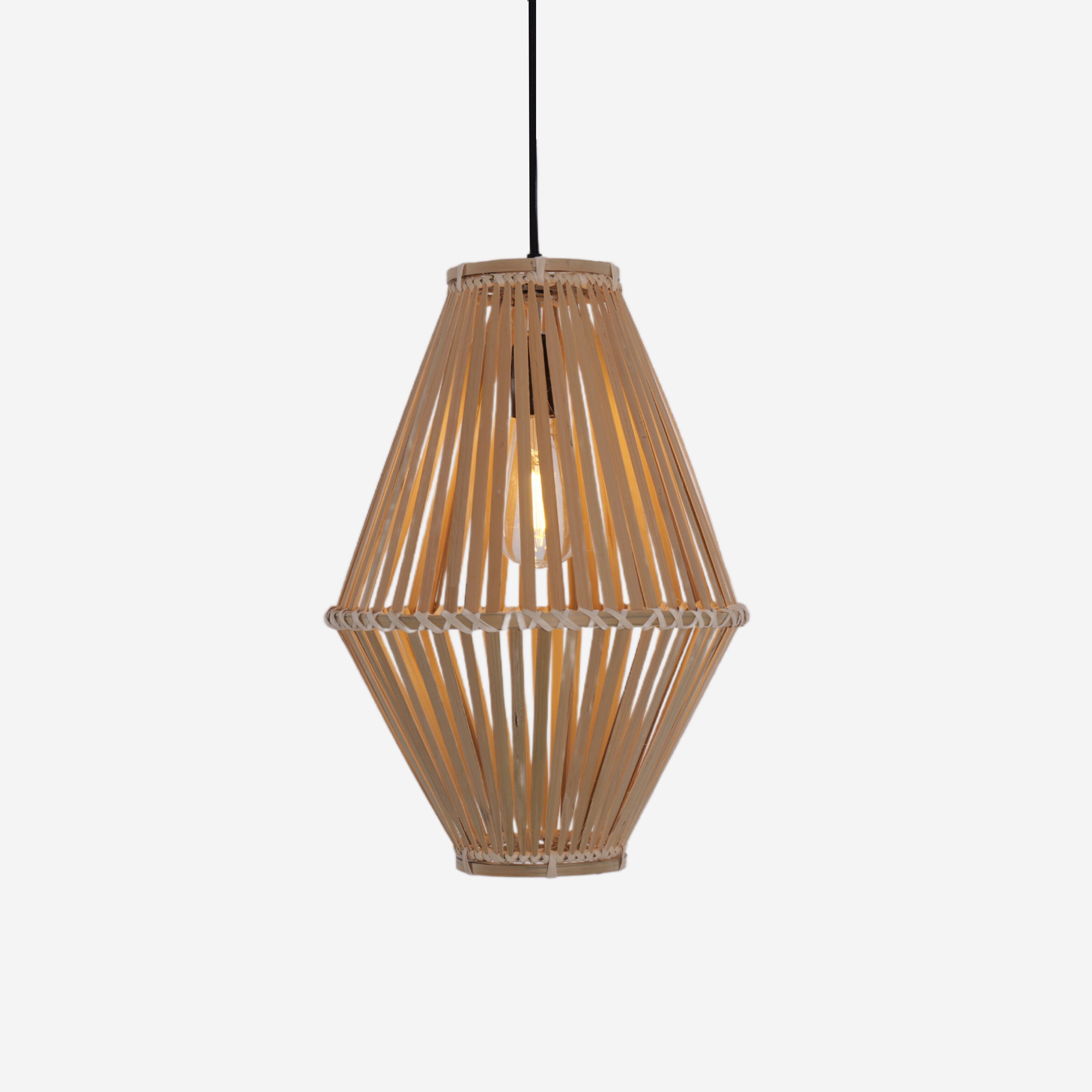 Living Nest UK Sustainable Geometric Bamboo Pendant Light Living Nest UK