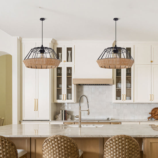 Lightsin Geometric Bamboo Pendant Light for a Touch of Natural Modernity Lightsin UK 2 Units 