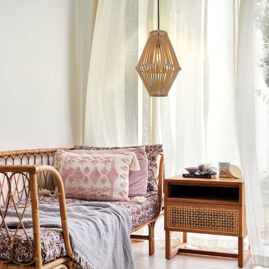 Living Nest UK Sustainable Geometric Bamboo Pendant Light Living Nest UK