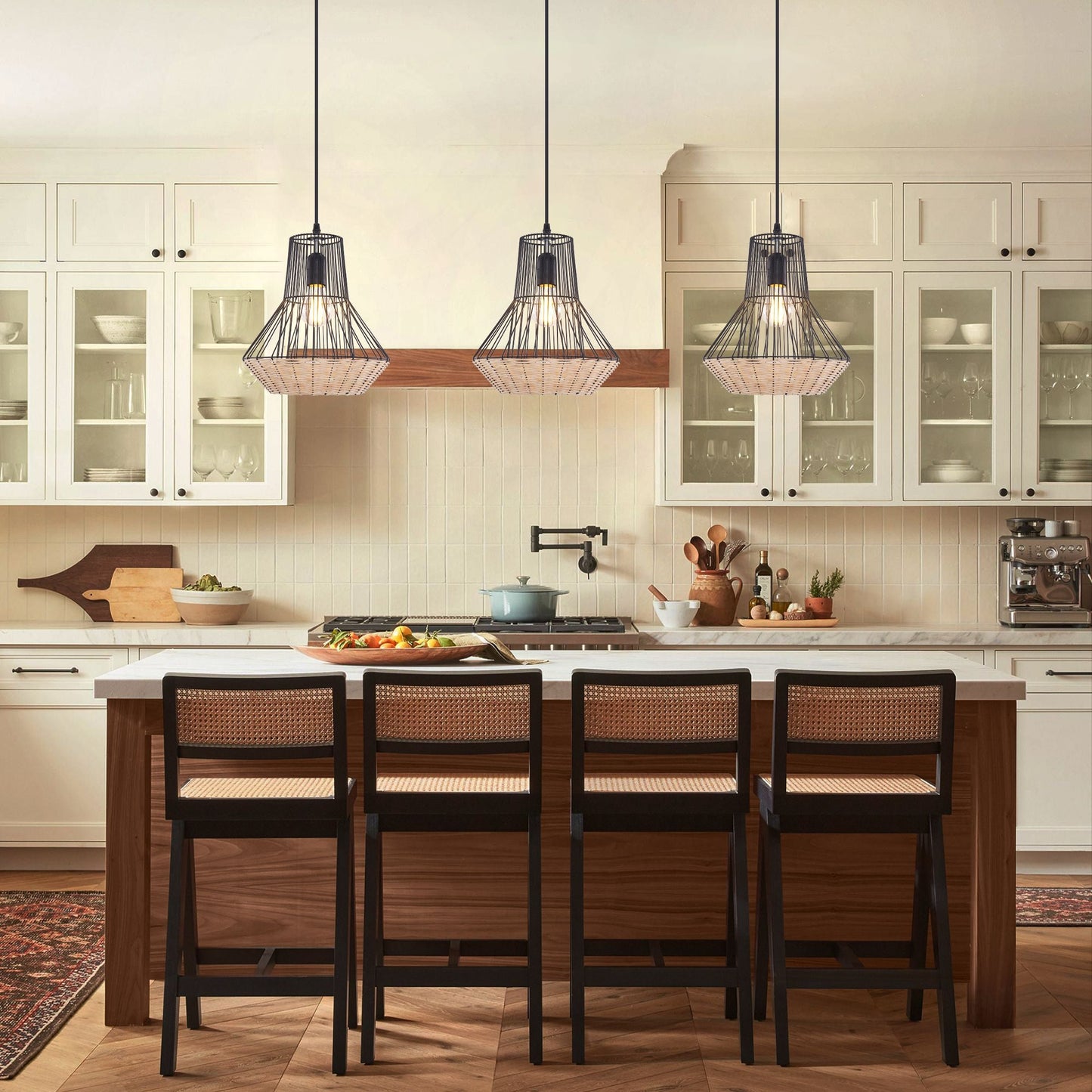 Lightsin Geometric Rattan Pendant Light for Timeless Elegance and Warmth Lightsin UK 