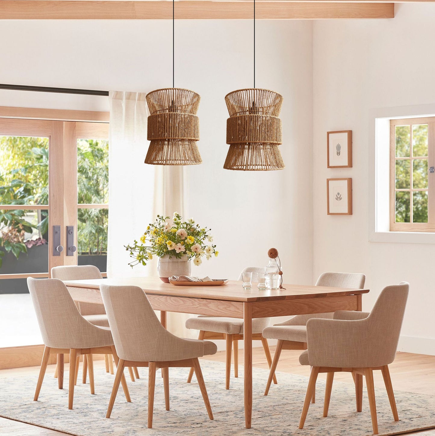Living Nest UK Artisanal Handwoven Eco-Friendly Circular Pendant Light Living Nest UK