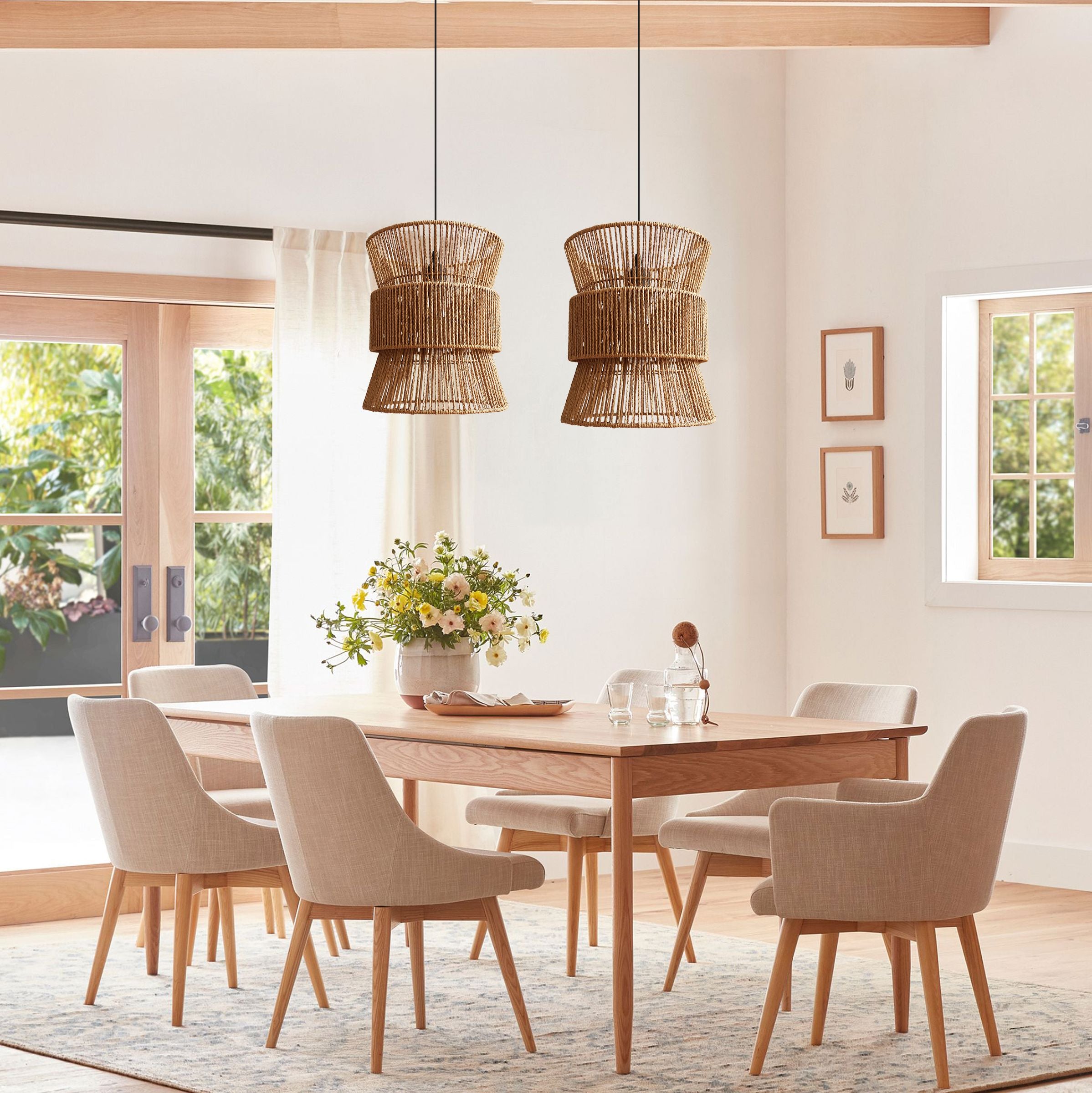 Living Nest UK Artisanal Handwoven Eco-Friendly Circular Pendant Light Living Nest UK