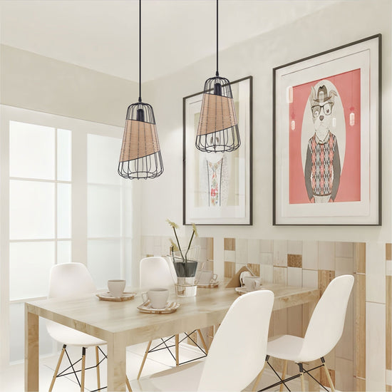 Living Nest UK Lantern-Inspired Rattan Ceiling Light for Cozy Natural Elegance Living Nest UK