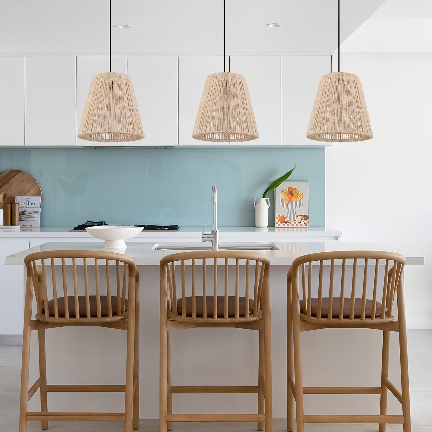 Living Nest UK Rustic Hemp Rope Woven Pendant Light for Cozy Interiors Living Nest UK