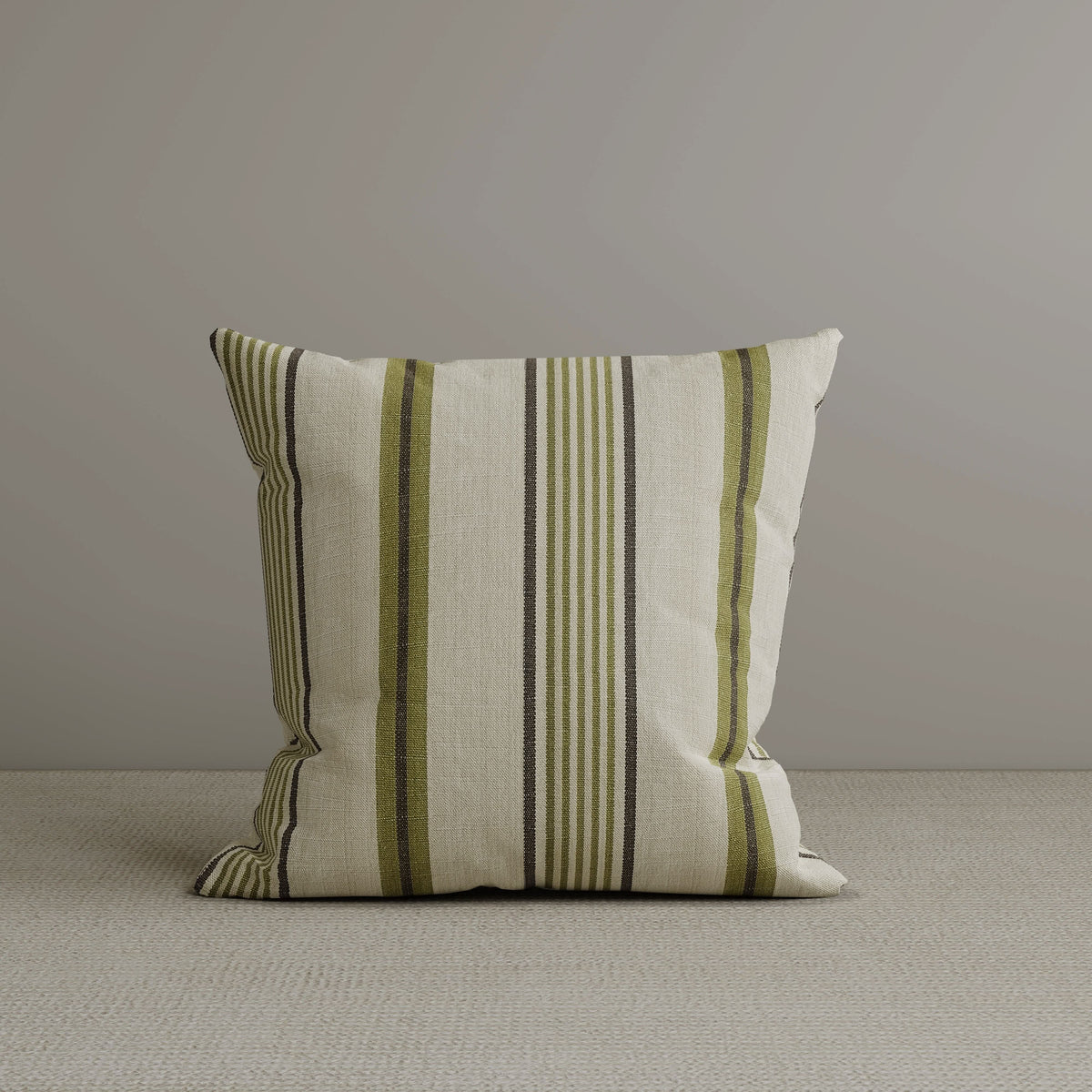 Cottonfy Square Exclusive Design Cushion in Green Striped Cotton Linen, 45*45CM Living and Home 