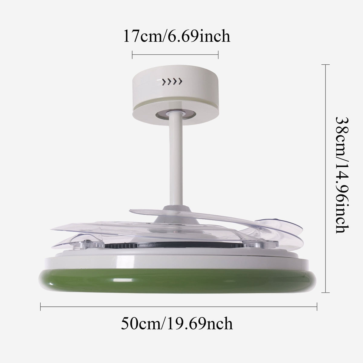 48 inch reversible ceiling fan with LED light in a neutral lounge setting