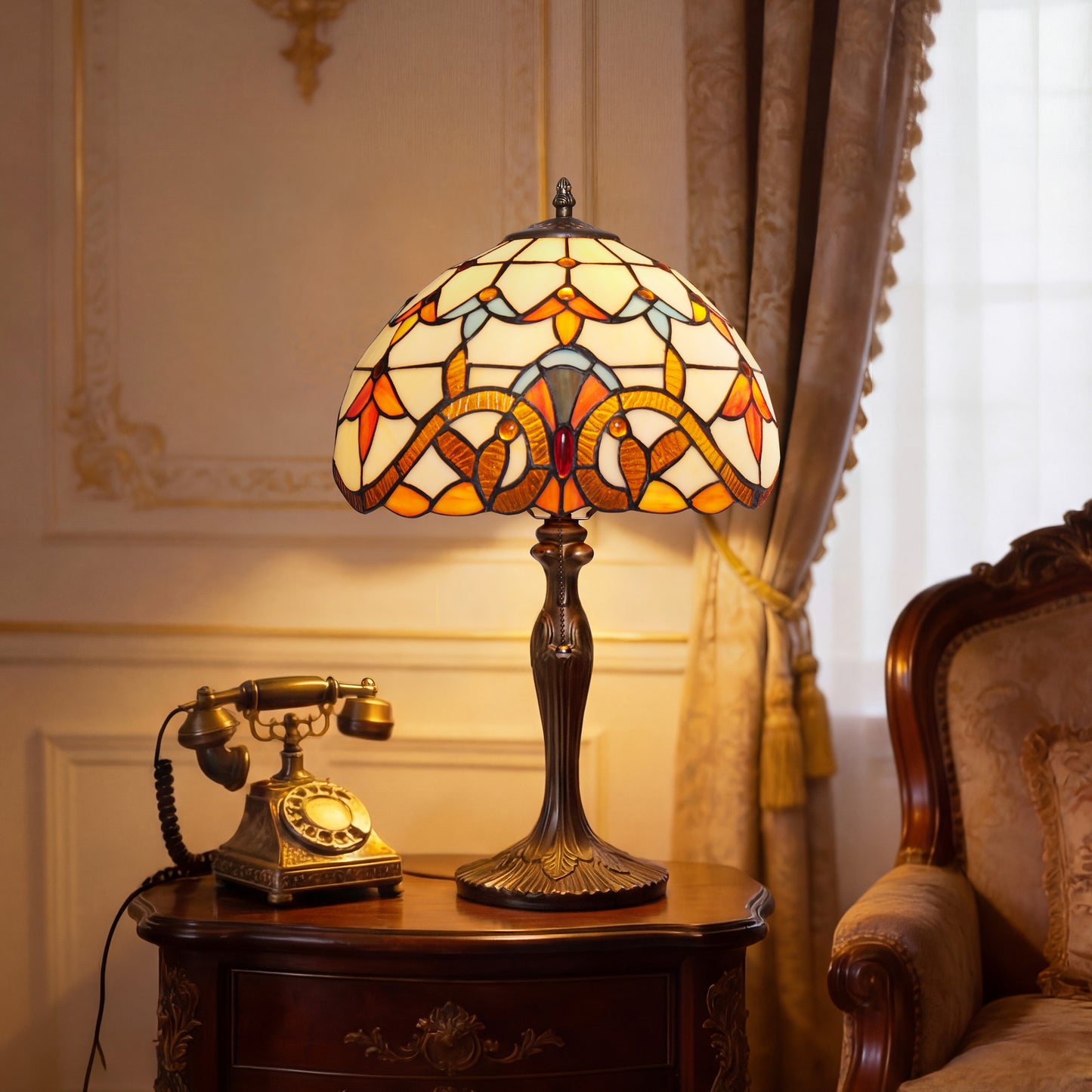 Tiffany Table Lamp | Handcrafted Stained Glass Butterfly Series