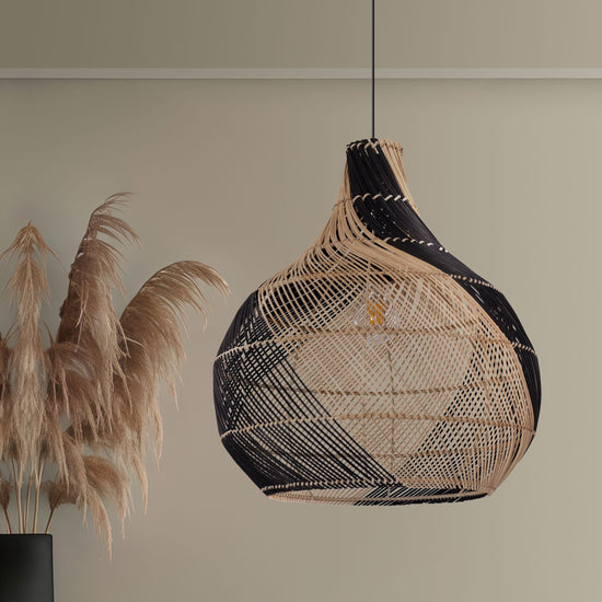 Lightsin Japanese Simple Vase Shaped Handwoven Rattan Pendant Light Lightsin UK 1 Unit 
