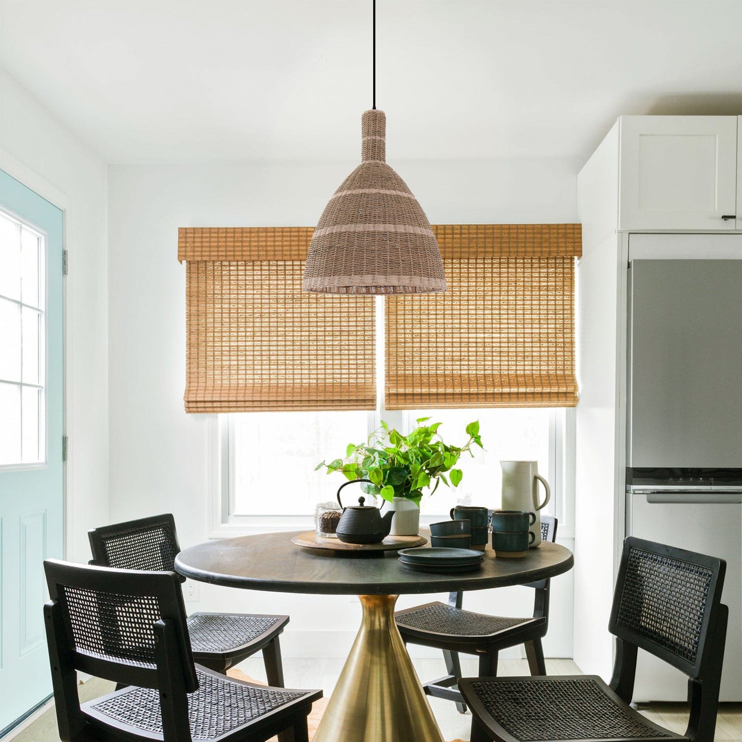 Living Nest UK Natural Woven Grass Dome Pendant Light for Cozy Interiors Living Nest UK