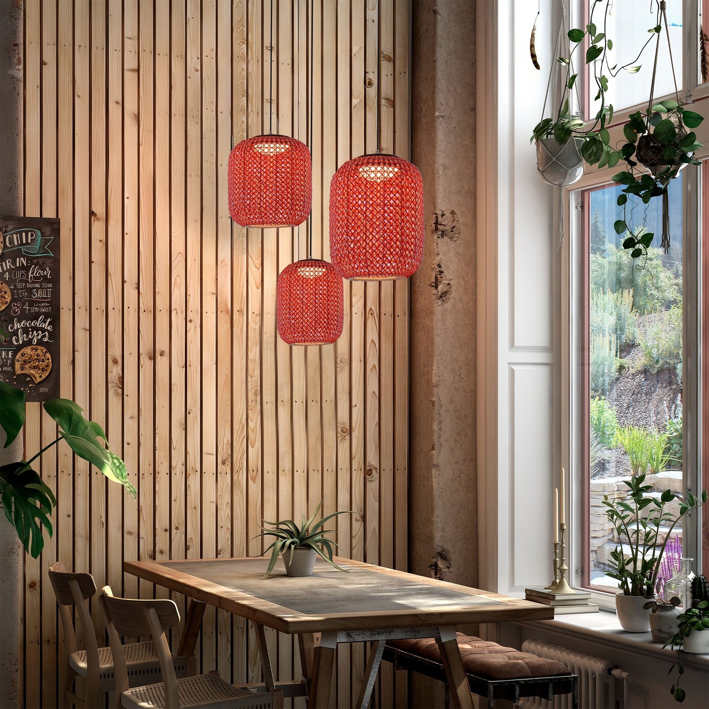 Living Nest UK Designer High-End Handwoven Multi-Light Outdoor Pendant Light Living Nest UK