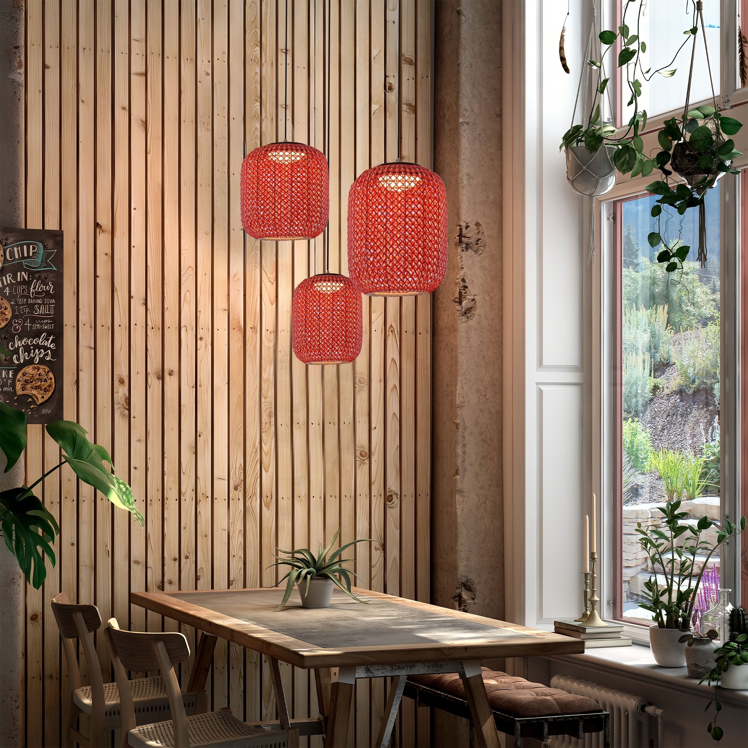 Living Nest UK Designer High-End Handwoven Multi-Light Outdoor Pendant Light Living Nest UK