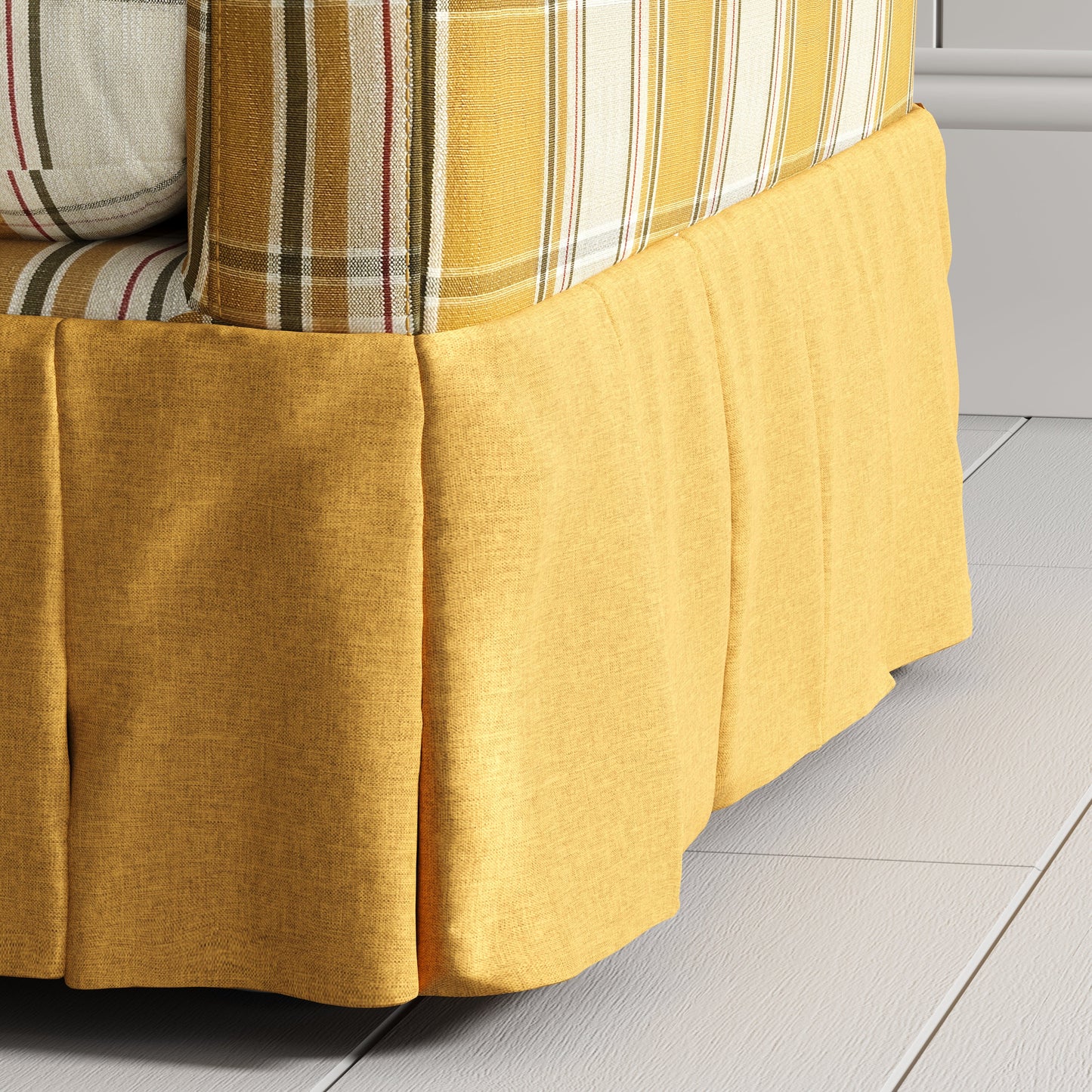 Cottonfy Country Check Sofa with Removable Skirted Covers Living and Home 