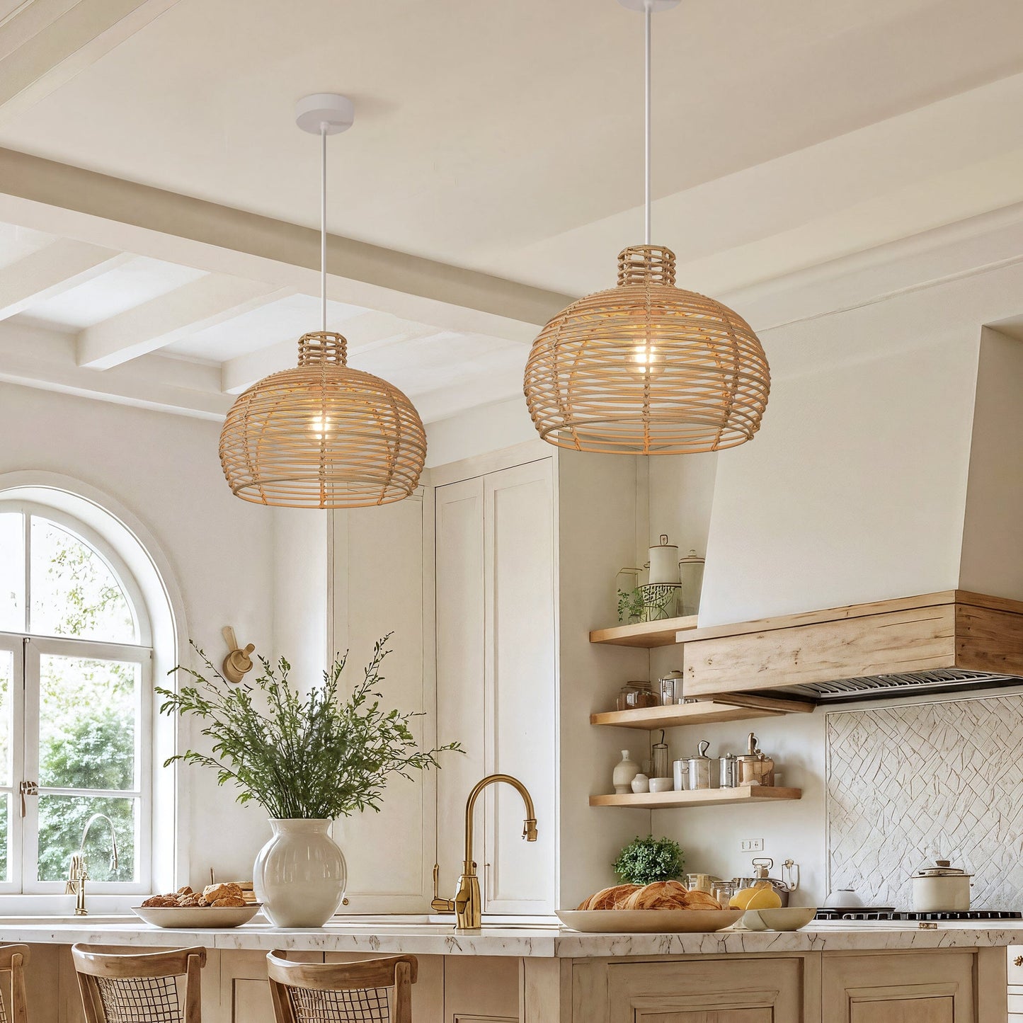 Lightsin Cella-Lightweight Open Weave Rattan Ceiling Light Lightsin UK 