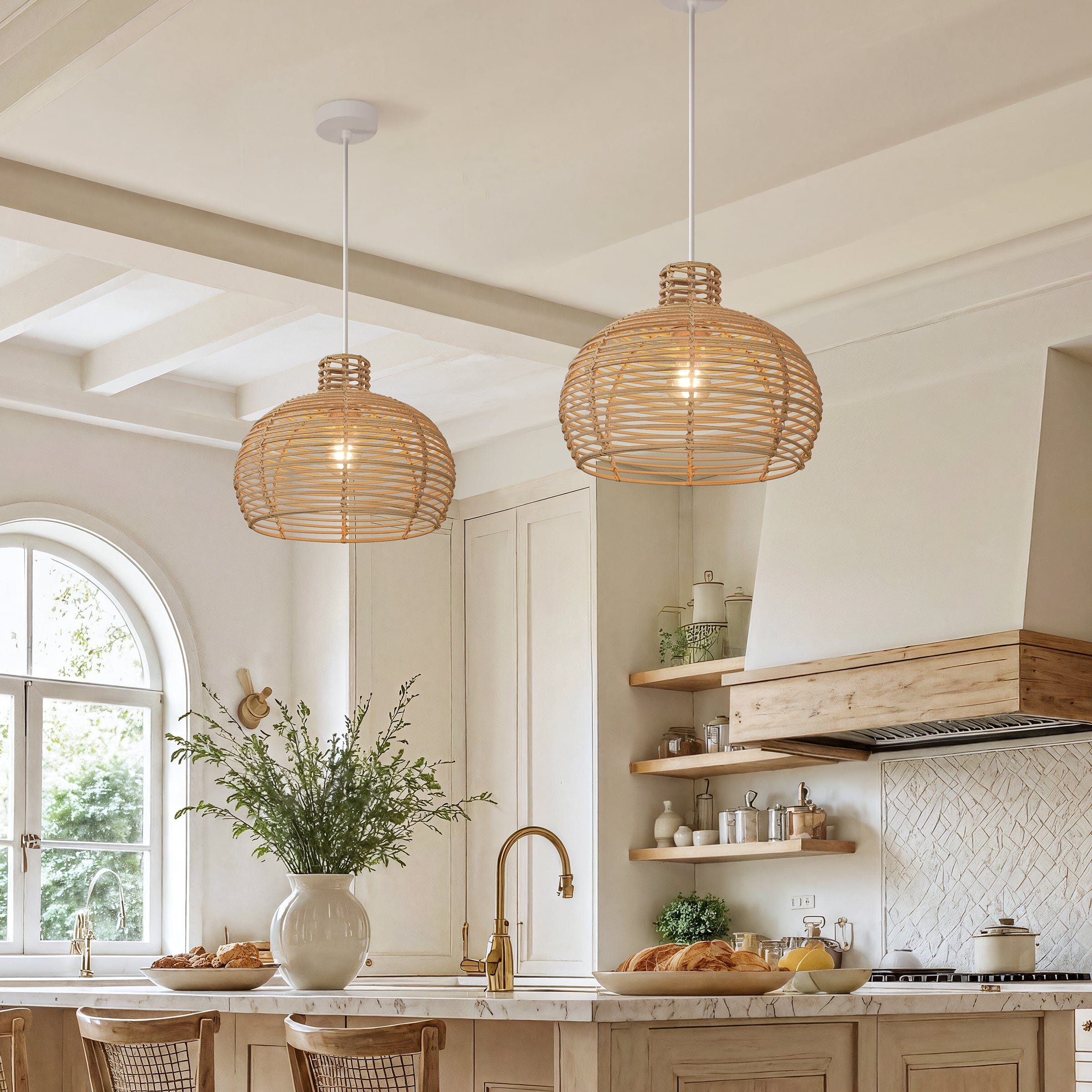 Lightsin Cella-Lightweight Open Weave Rattan Ceiling Light Lightsin UK 