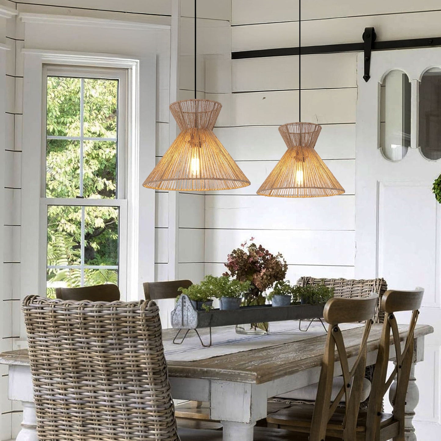 Living Nest UK Handcrafted Paper Rope Pendant Light for Cozy Living Spaces Living Nest UK