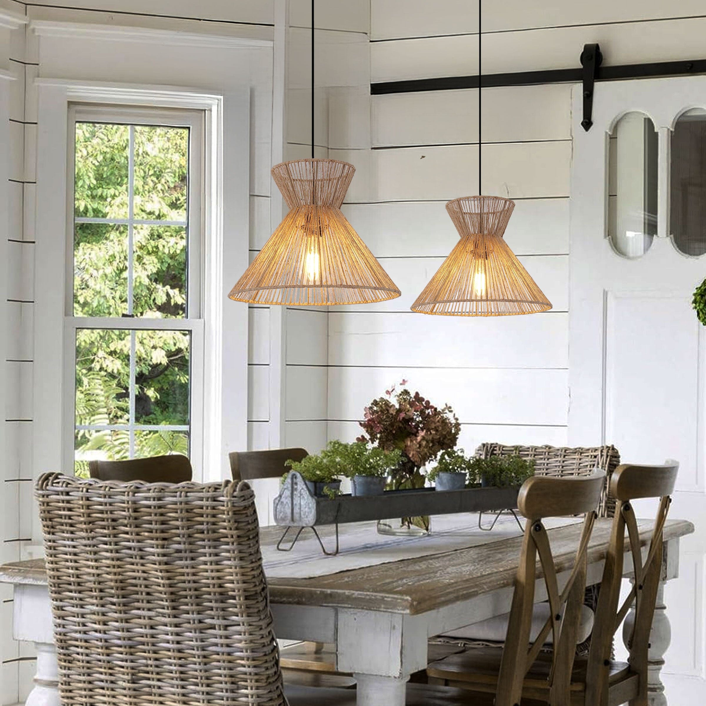 Living Nest UK Handcrafted Paper Rope Pendant Light for Cozy Living Spaces Living Nest UK