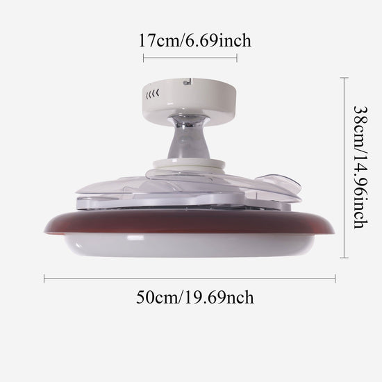 36 inch ceiling fan with dimmable LED light in a neutral lounge setting