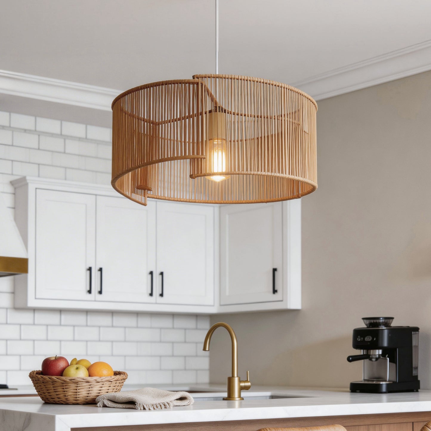 Twist Handwoven Paper Rope Pendant Light for Cozy Living Spaces