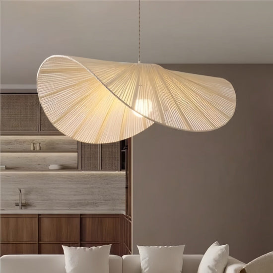 Lightsin Vintage Simple Creative Handwoven Hemp Rope Pendant Light Fixture Lightsin UK Beige S 