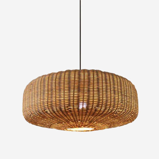 Lightsin Handwoven Rattan Hanging Lamp Rustic Style Pendant Light Fixture Lightsin UK 