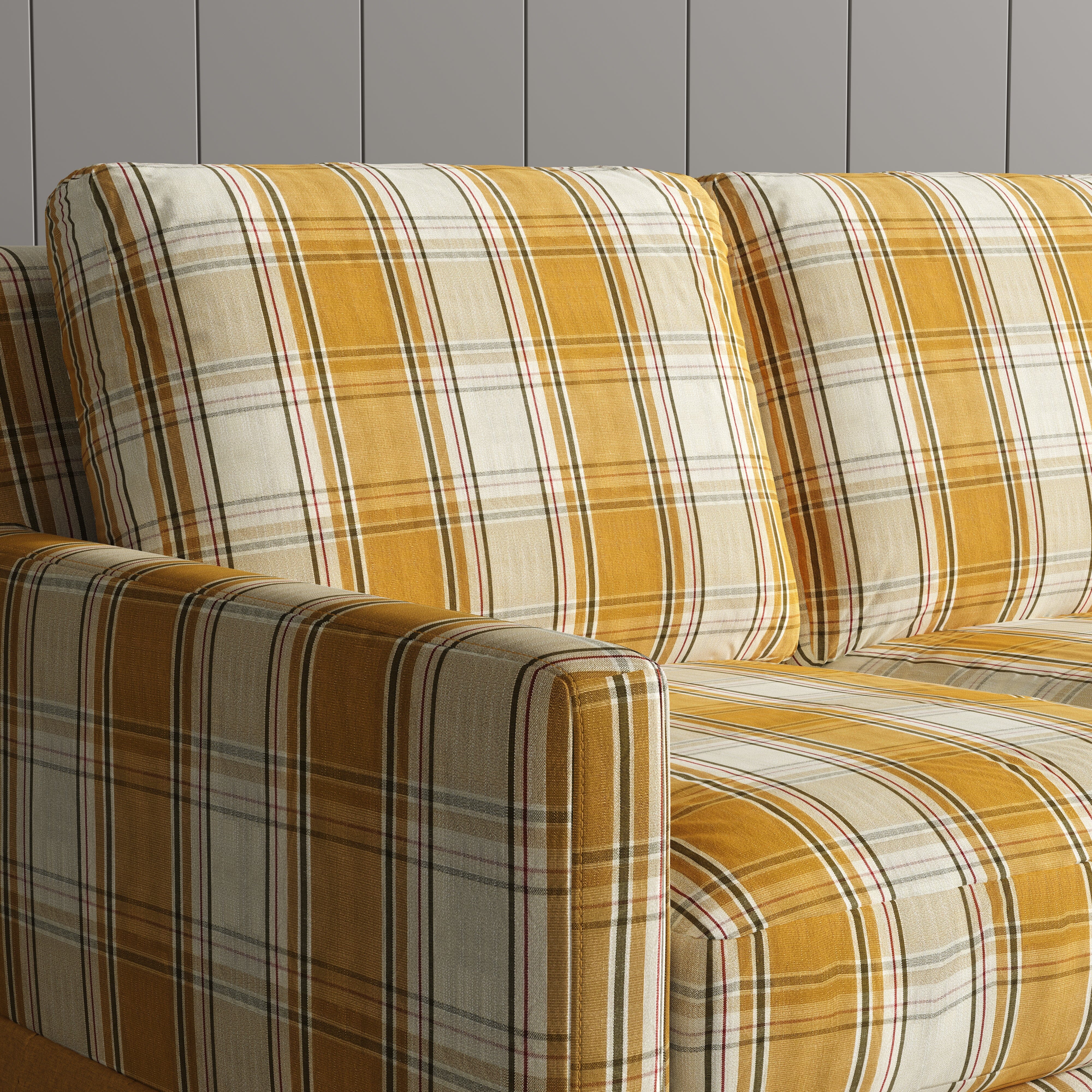 Cottonfy Country Check Sofa with Removable Skirted Covers Living and Home 