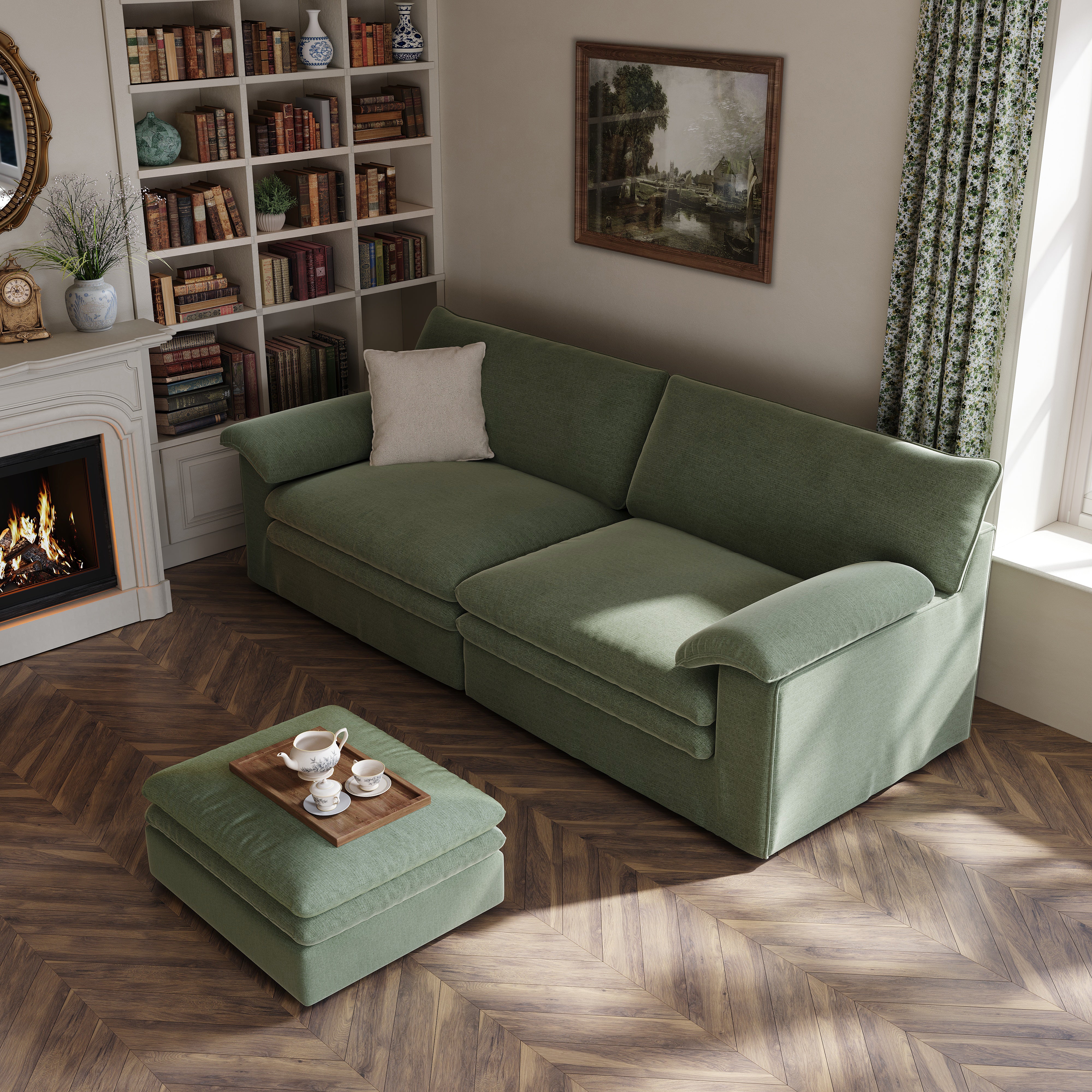 Stylish Lambswool Sofa with Detachable Design