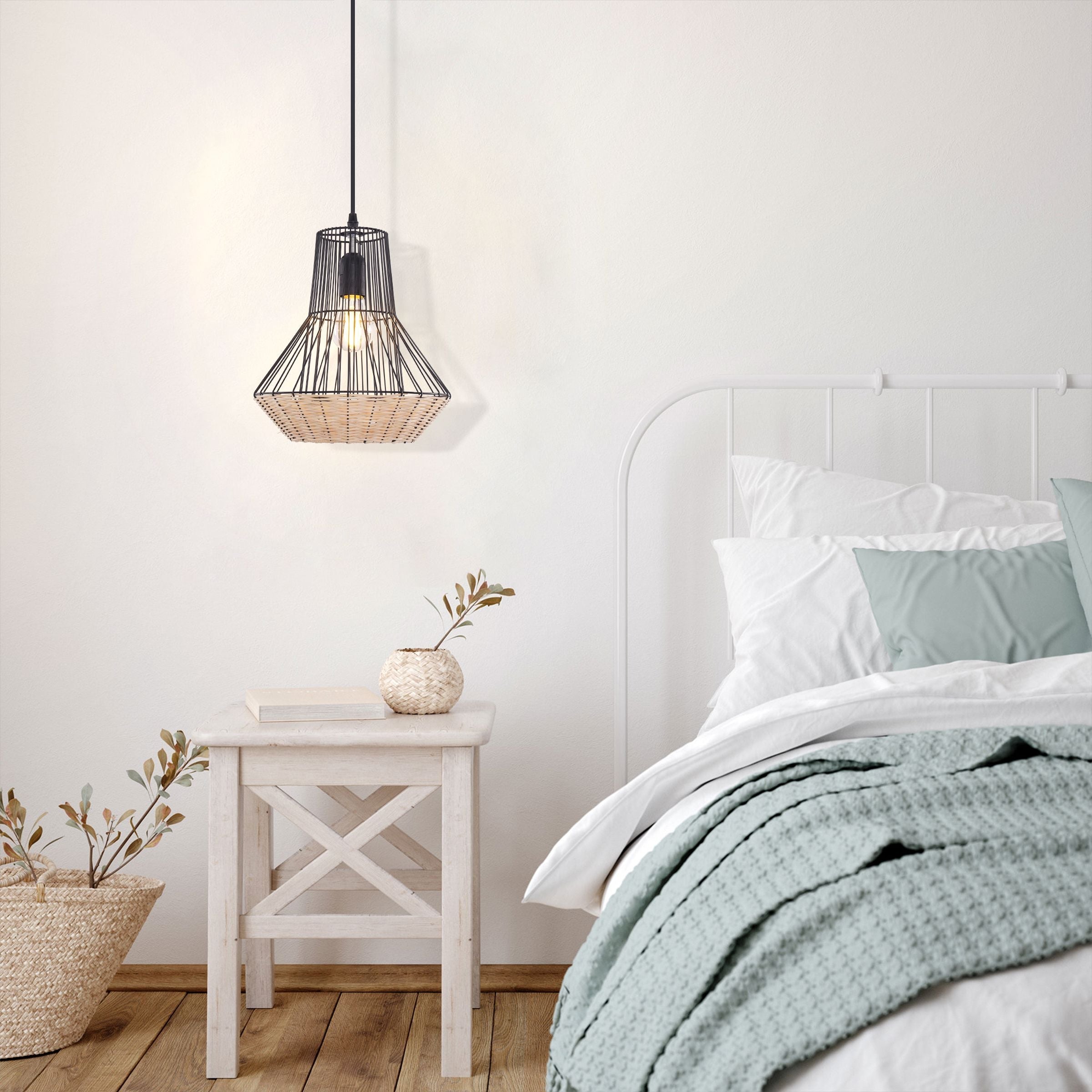 Lightsin Geometric Rattan Pendant Light for Timeless Elegance and Warmth Lightsin UK 