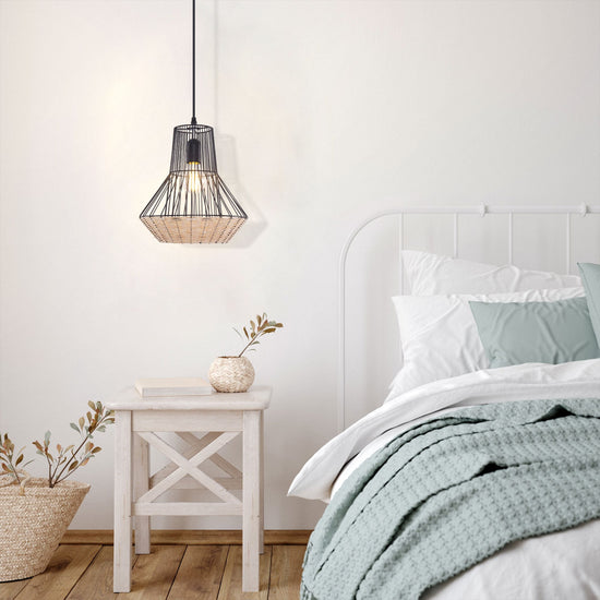Lightsin Geometric Rattan Pendant Light for Timeless Elegance and Warmth Lightsin UK 