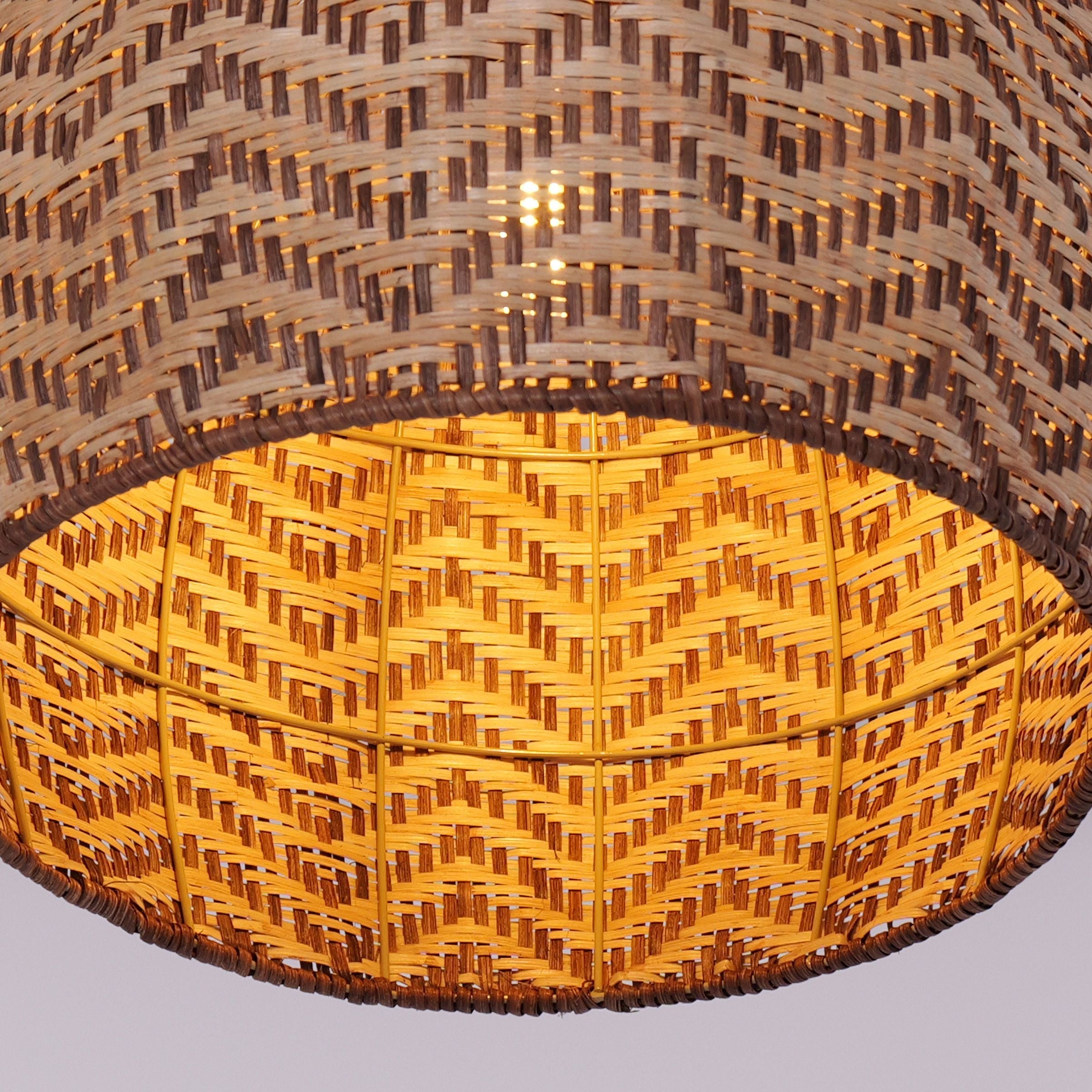 Lightsin Elegant Woven Rattan Pendant Light with Wave Details Lightsin UK 