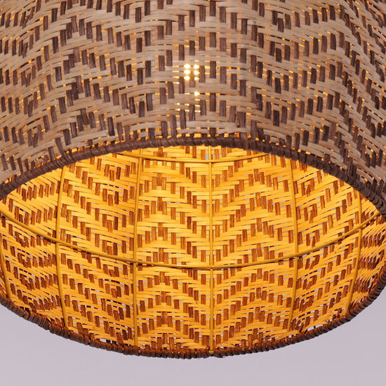 Lightsin Elegant Woven Rattan Pendant Light with Wave Details Lightsin UK 