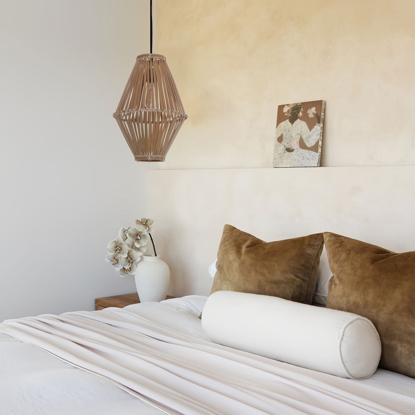 Living Nest UK Sustainable Geometric Bamboo Pendant Light Living Nest UK