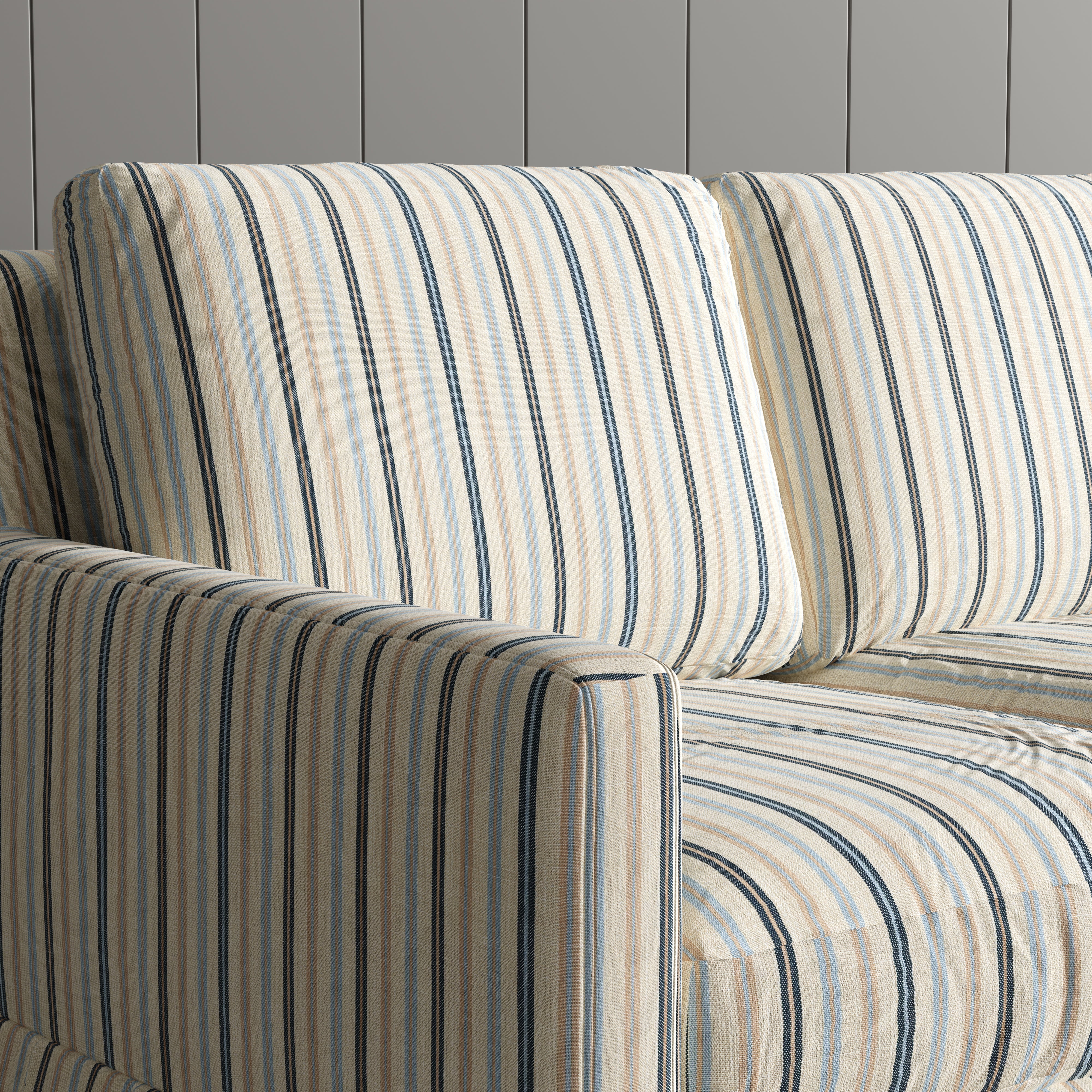 Country Check Sofa with Removable Skirted Covers