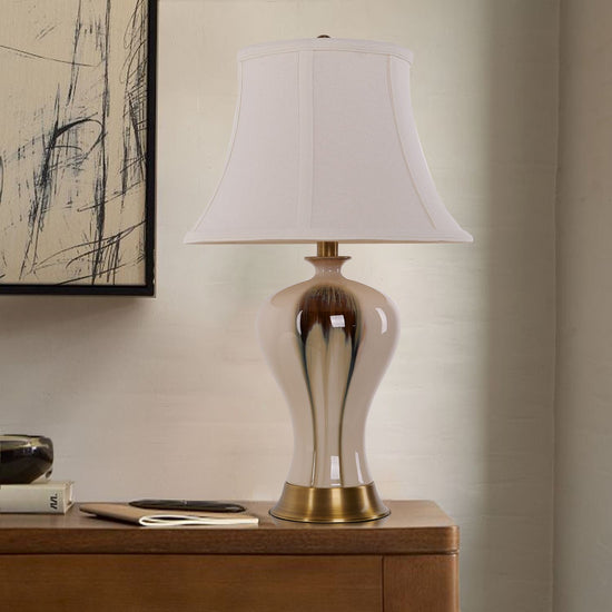 Living Nest UK Black Gold Gradient Glazed Ceramic Table Lamp Vase Lamp Living Nest UK