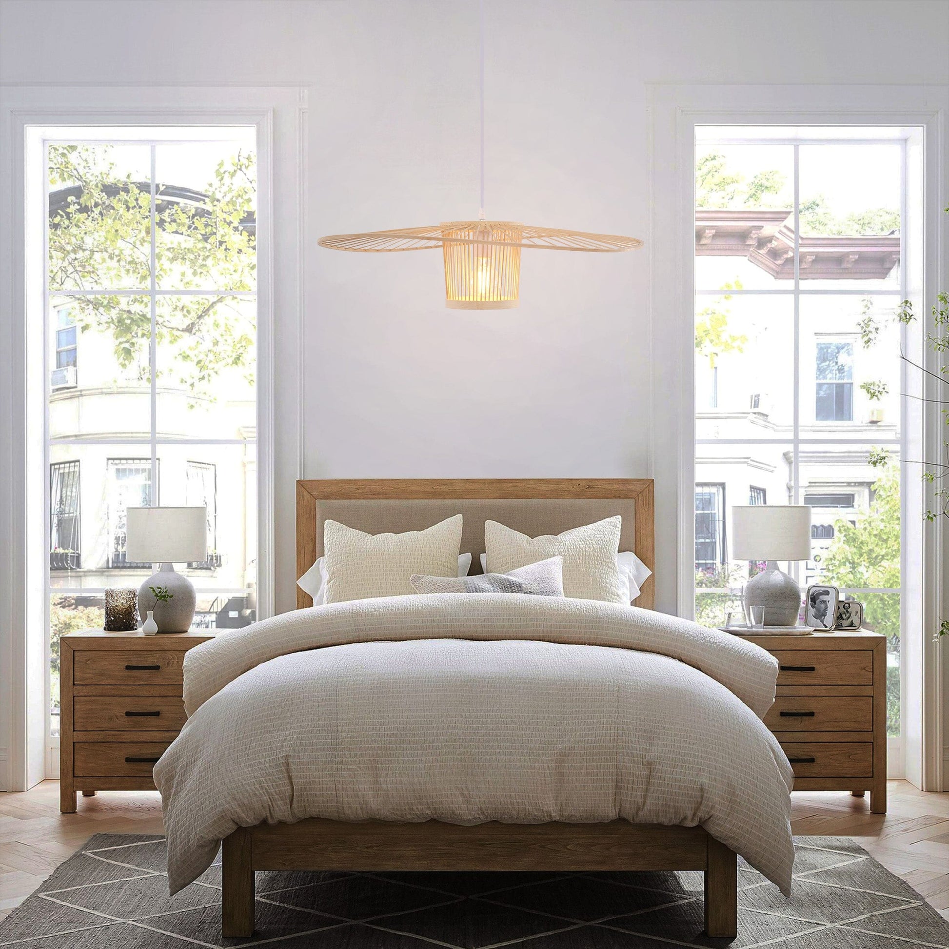 Lightsin Fan-Shape Bamboo Pendant Light for Organic Elegance and Warmth Lightsin UK 
