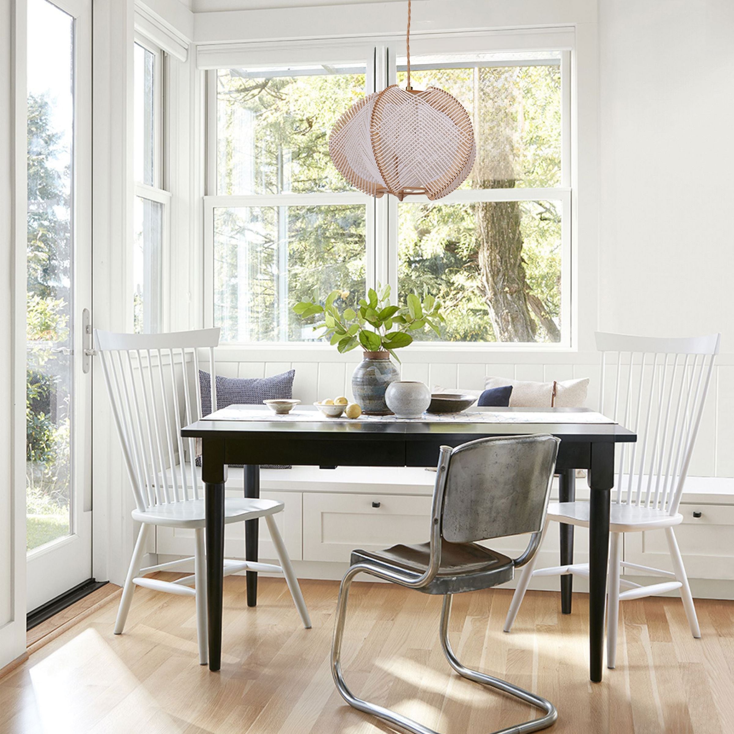 Living Nest UK Rustic Elegance with Paper Rope and Wood Pendant Light Living Nest UK